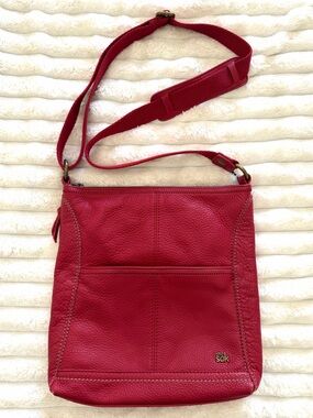 The Sak Lucia Vibrant Red Pebbled Leather Crossbody Bag